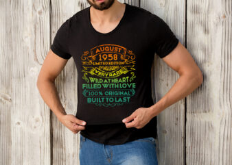 RD (ME) Vintage 64 Years Old August 1958 64th Birthday Gift t shirt design online