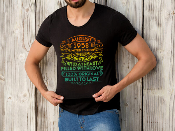 Rd (me) vintage 64 years old august 1958 64th birthday gift t shirt design online