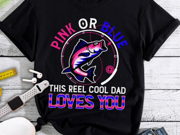 Rd mens gender reveal party design for a fishing dad t-shirt