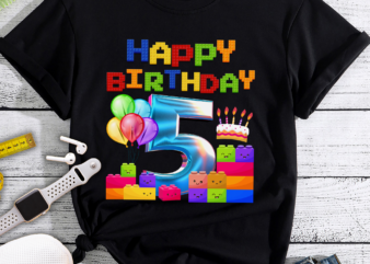 RD Number blocks 5th Birthday Tshirt Design PNG, Digital File for DIY Iron On Transfer, Cutting Machine, Sublimation, Banners, Decorations