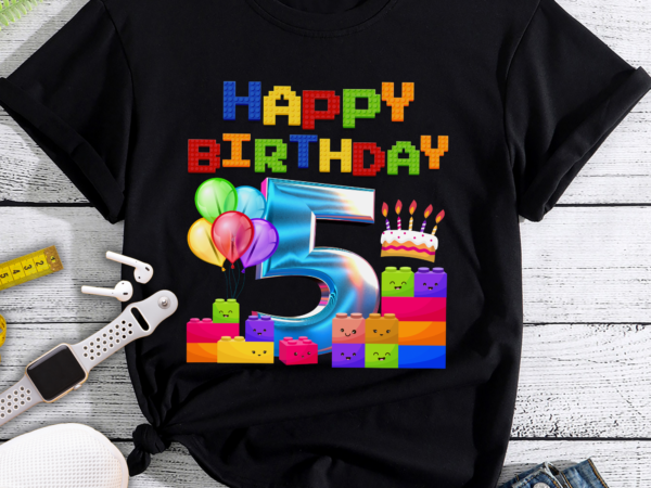 Rd number blocks 5th birthday tshirt design png, digital file for diy iron on transfer, cutting machine, sublimation, banners, decorations
