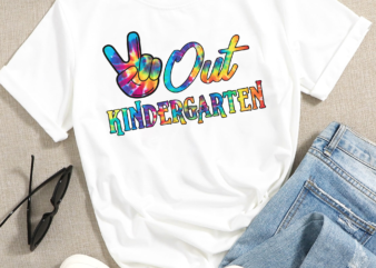 RD Peace Out Kindergarten Happy Last Day Of School Tie Dye Kid t shirt design online