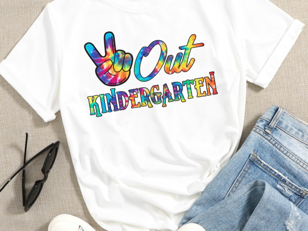 Rd peace out kindergarten happy last day of school tie dye kid t shirt design online