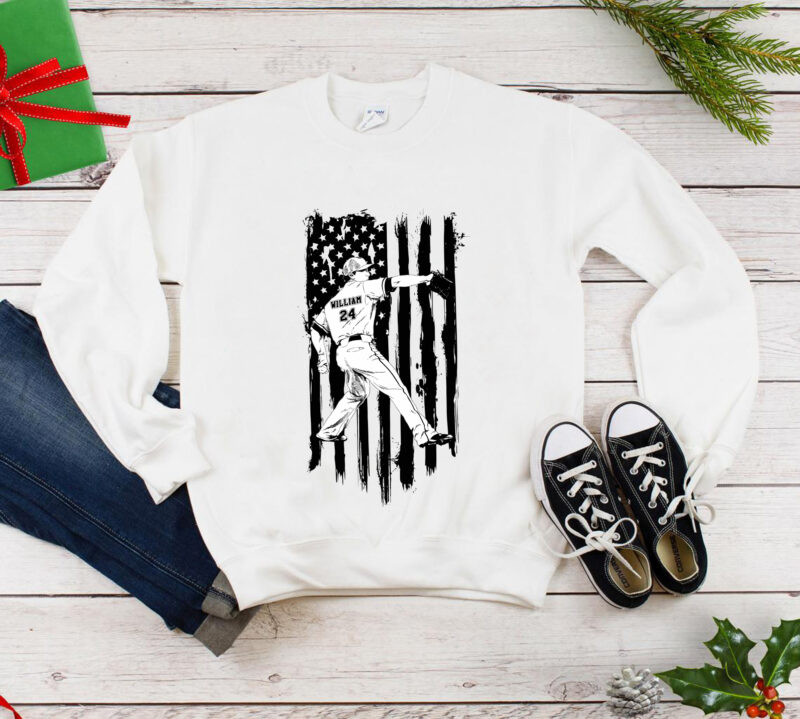 Rd personalized baseball player flag shirt custom name and number baseball player baseball gift baseball lover gift baseball player gift t shirt