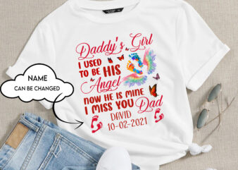 RD Personalized Daddy’s Girl I Used To Be His Angel Now He Is Mine Dad Memorial