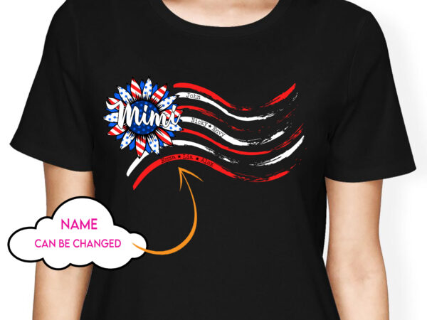 Rd personalized grandma shirt, custom 4th of july mimi usa flag with grandchild names, 4th of july grandma shirt patriotic version t shirt