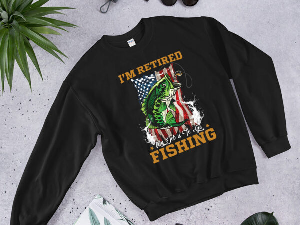 Rd personalized i’m retired my job is to go fishing print on back only t-shirt – fishing gift tee for dad