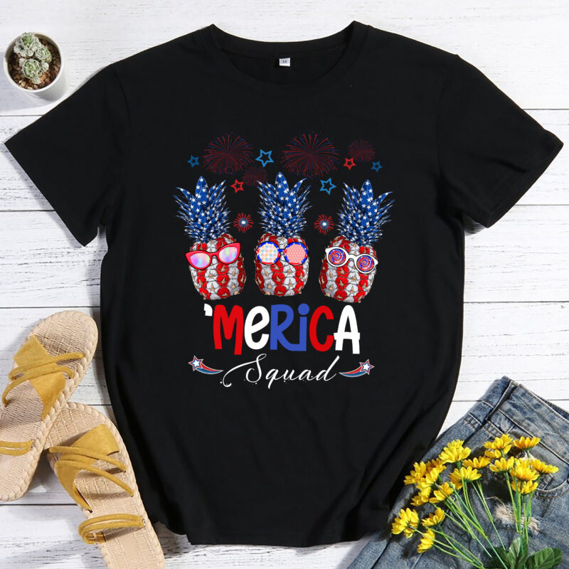 RD Pineapple Merica Squad Shirt, Happy 4th Of July, Patriotic Pineapple Merica, American Flag, Independence Day Gift Shirt