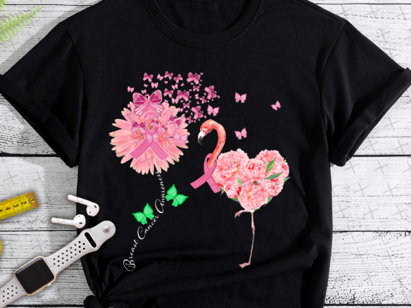 Rd pink bird flamingo breast cancer awareness t-shirt