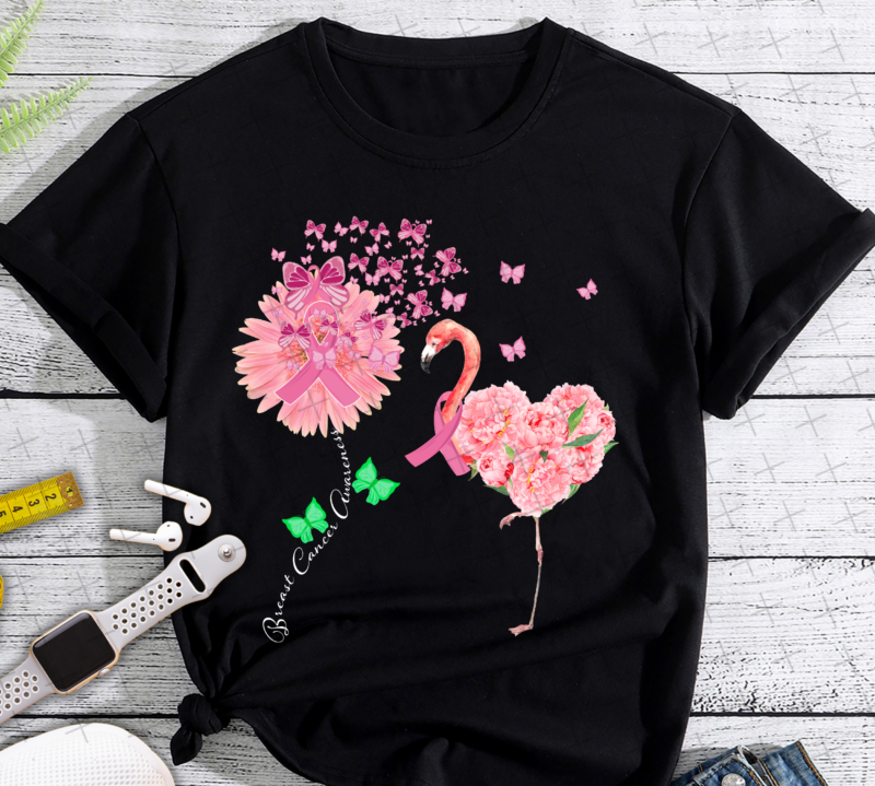RD Pink Bird Flamingo Breast Cancer Awareness T-Shirt