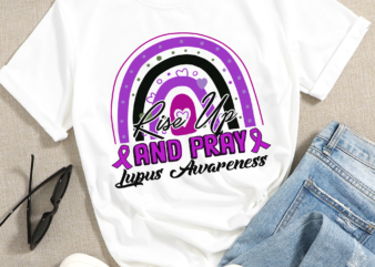 RD Purple Ribbon Rainbow Custom Lupus Shirt, Rise Up and Pray Lupus Awareness Shirt t shirt design online