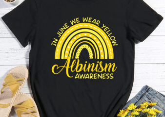 RD Rainbow In June We Wear Yellow Albinism Awareness Ribbon T-Shirt