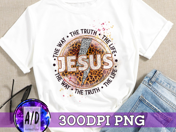 Rd retro sublimation – retro png – leopard print – bible verse – christian shirt design – christian png – jesus is the way the truth the life