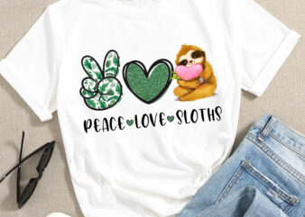 RD Sloth PNG Peace Love Sloths Cute Baby Sloth with Bandana PNG File for Sublimation Printing, DTG Print Ready to Print Sublimation Download