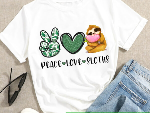 Rd sloth png peace love sloths cute baby sloth with bandana png file for sublimation printing, dtg print ready to print sublimation download t shirt design online