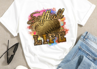 RD Softball Life – Sublimation – Digital Download – Neon – Leopard – Softball – PNG – T-Shirt