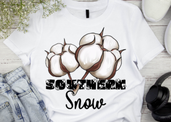 RD Southern Snow Cotton Christmas Winter Sublimation PNG Design, Hand Drawn, Digital Download, Printable, Winter, Southern Snow