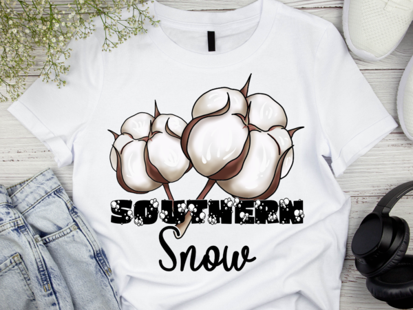 Rd southern snow cotton christmas winter sublimation png design, hand drawn, digital download, printable, winter, southern snow