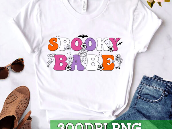 Rd spooky babe png- tshirt png – commercial use- halloween png -halloween tshirt- retro font – cute halloween