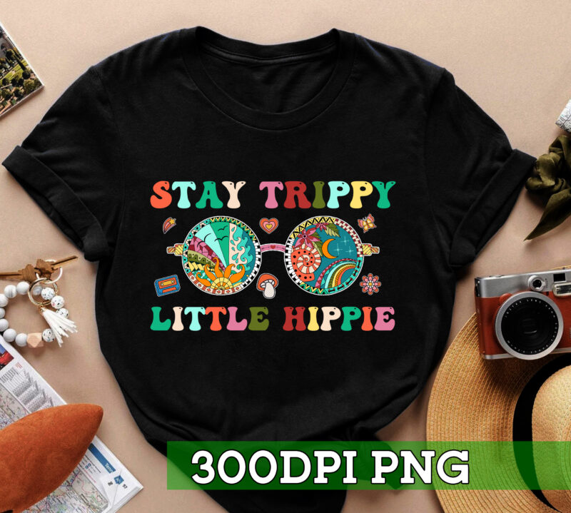 RD Stay Trippy Little Hippie Hippies Vintage Retro Hippy Gift T-Shirt