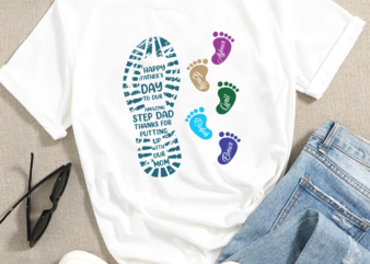 RD Thanks For Putting Up With Our Mom – Personalized Shirt – Birthday Father_s Day Gift For Step Dad, Bonus Dad – Gift From Step Daughters, Sons, Wife