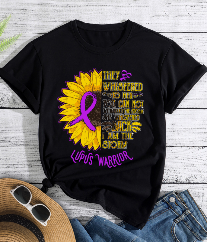 RD They Whispered to Her Lupus Warrior Lupus Awareness PNG Only. Clipart, Instant Download, Sublimation Graphics. Commercial Use