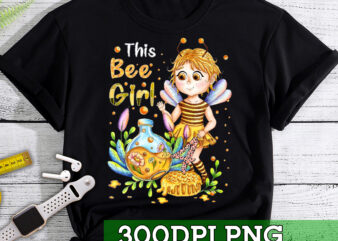RD This Bee Girl Is 4 4th Birthday Girl Bee 4 Years Old B-day T-Shirt