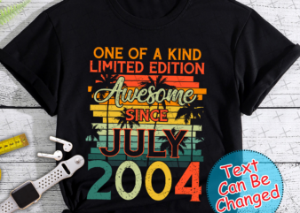 RD Vintage 18th Birthday Awesome Since July 2004 epic legend T-Shirt