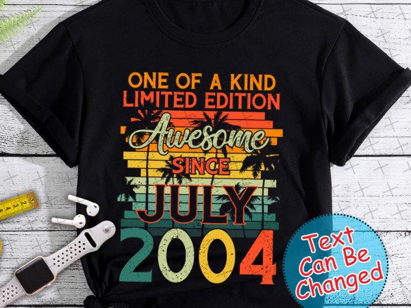 Rd vintage 18th birthday awesome since july 2004 epic legend t-shirt
