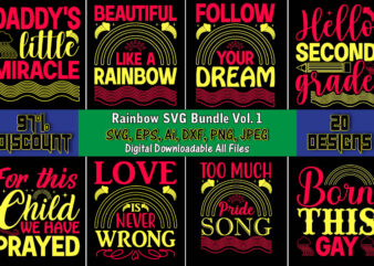 Rainbow SVG Bundle Vol. 1, Rainbow,Rainbowt-shirt,Rainbow design,Rainbow svg design,Rainbow t-shirt design,Rainbow SVG Bundle,Weather svg,Rainbow,Rainbow SVG, Boho Rainbow SVG, Baby Rainbow SVG Bundle, Pastel Rainbow Svg, Rainbow with Heart, Digital Download