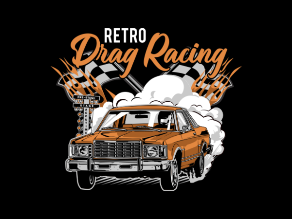 Retro drag racing t shirt design online