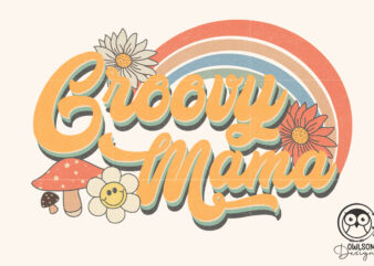 Retro Groovy Mama Png Sublimation