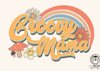 Retro groovy mama png sublimation