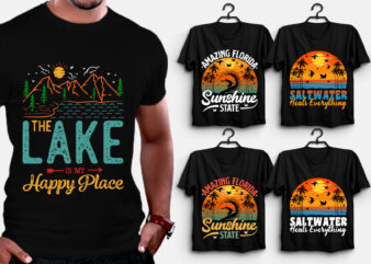 Retro Vintage Sunset T-Shirt Design