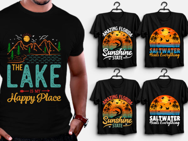 Retro vintage sunset t-shirt design