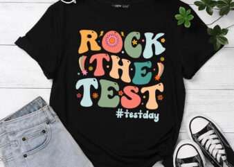 Rock The Test Testing Day Retro Motivational Teacher Student T-Shirt PC