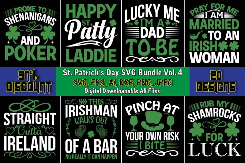 St. Patrick's Day SVG Bundle Vol. 4, St. Patrick's Day,St. Patrick's Dayt-shirt,St. Patrick's Day design,St. Patrick's Day t-shirt design bundle,St. Patrick's Day svg,St. Patrick's Day svg bundle,St. Patrick's Day Lucky