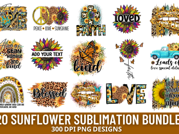 Sunflower sublimation bundle, sunflower sublimation design