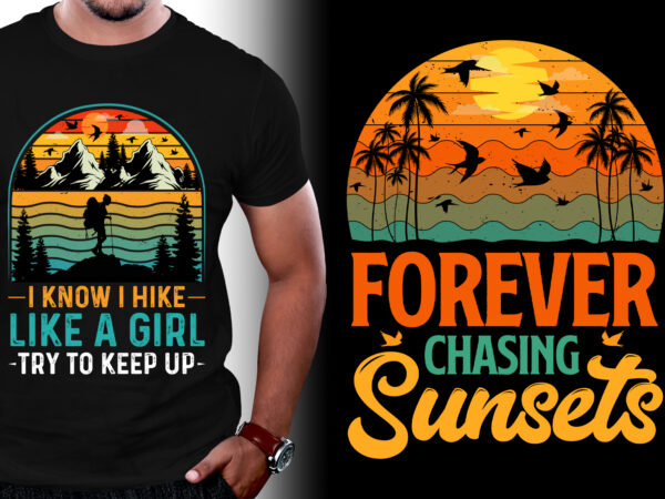 Sunset colorful grunge t-shirt design