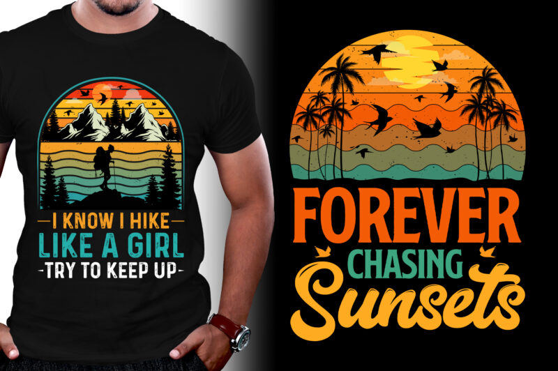 Sunset Colorful Grunge T-Shirt Design