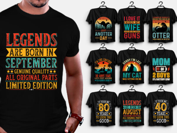 T-shirt design bundle-retro vintage