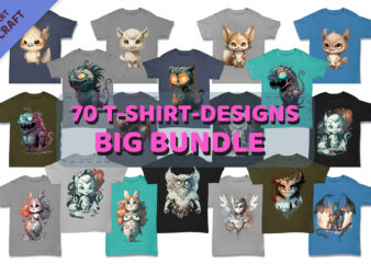 Big Bundle T-Shirt-designs. Fairytale fantasy characters.