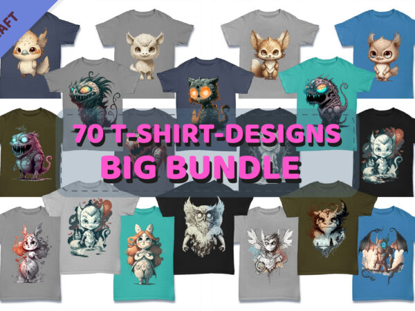 Big bundle t-shirt-designs. fairytale fantasy characters.