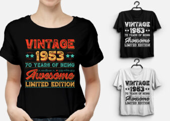 Vintage 1953 Being Awesome Limited Edition Birthday T-Shirt Design