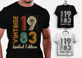 Vintage 1983 Limited Edition Birthday T-Shirt Design