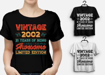 Vintage 2002 Being Awesome Limited Edition Birthday T-Shirt Design