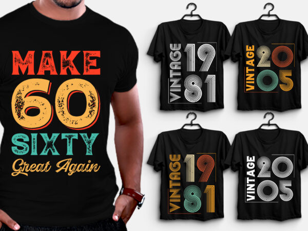 Vintage birthday t-shirt design