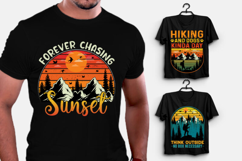 Vintage Retro Sunset Grunge T-Shirt Design