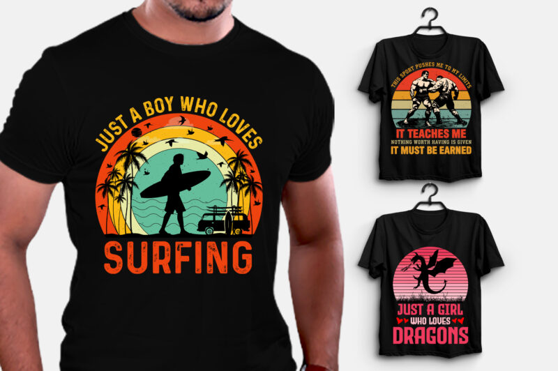 Vintage Retro Sunset Grunge T-Shirt Design