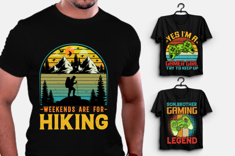 Vintage Retro Sunset T-Shirt Design